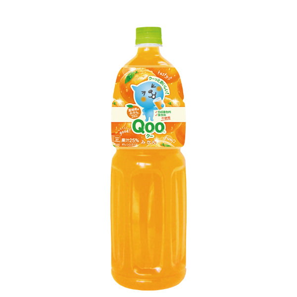 ミニッツメイドQooみかん1.5LPET入数8本1ケース|果汁ミニッツメイドコカ・コーラコカコーラcocacolaこかこーら保存料不使用合成着色料不使用国産果実健康みかんポリフェノール果実オレンジうんしゅうみかん果糖ぶどう糖液糖ビタミンC1500