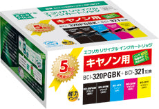 ecoricaエコリカ!インクカートリッジキヤノン【ECI-C320+3215P/BOX】【BCI-320PGBK+BCI-321】