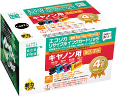 エコリカ!インクカートリッジキヤノン互換製品!エコリカ型番【ECI-CA074P/BOX】対応純正品【該当品なし】カラー【4色パック(B/C/M/Y)】
