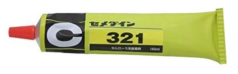 CEMEDINEセメダイン321180mlチューブ速乾透明ニトロセルロース無色透明木紙布皮革陶器セルロイド接着