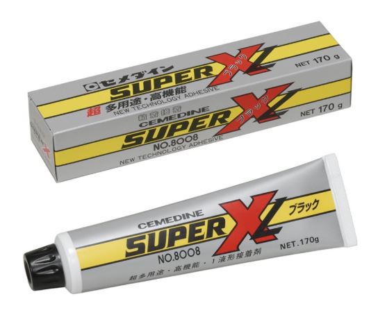 CEMEDINEセメダインスーパーXNo.8008Lブラック170gチューブ一液常温速硬化型弾性接着剤高機能弾性接着剤粘着接着弾性接着無溶剤アクリル変成シリコーン樹脂ゴム皮金属木硬質プラスチックタイルコンクリート接着