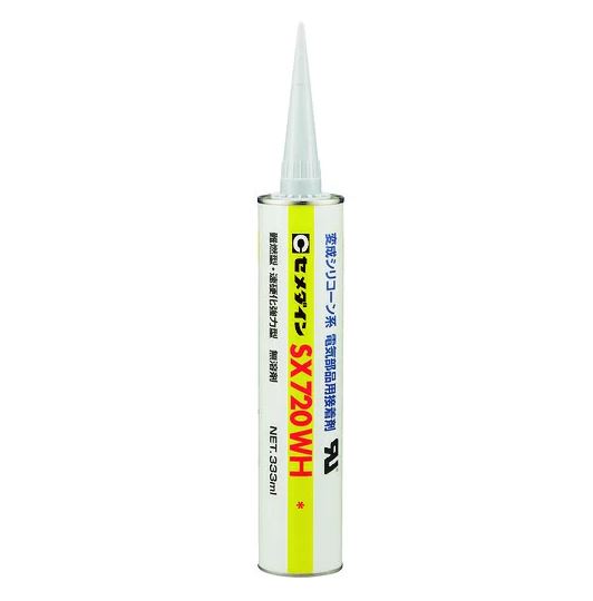 CEMEDINEセメダインSX720WH333mlカートリッジ電気電子部品用難燃性弾性接着剤難燃一液常温湿気硬化型弾性接着剤シロキサンフリーコンデンサーコイル回路基盤固定電源トランス絶縁シール電子部品防水シール