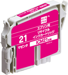 エコリカ!インクカートリッジEPSONエプソン互換製品!エコリカ型番【ECI-E21M】対応純正品【ICM21】カラー【マゼンタ】