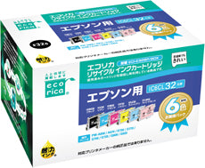 エコリカ!インクカートリッジEPSONエプソン【ECI-E326P/BOX】対応純正品【IC6CL32】カラー【6色パック(B/C/M/Y/LC/LM)】