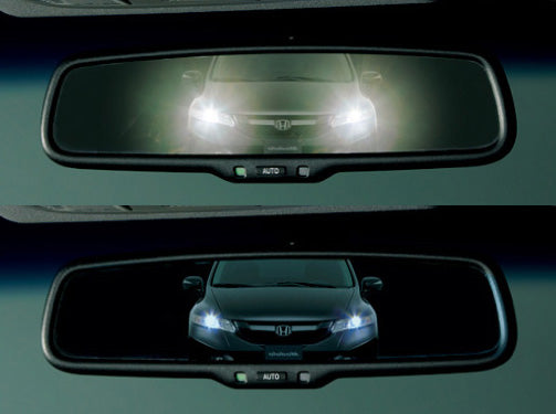 FREEDフリード/ハイブリッド!ホンダ純正オートデイナイトミラー/LED(ブルー)イルミネーション付本体+取付アタッチメント