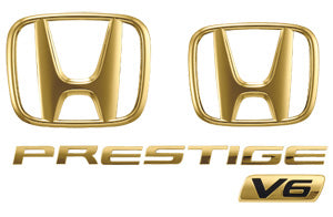ELYSIONエリシオン/PRESTIGE!ホンダ純正ゴールドエンブレム3.5Lプレステージ用〈Hマーク2個＋プレステージエンブレム＋V6エンブレム〉