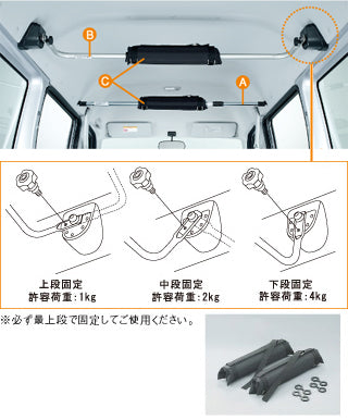 HONDA ホンダ ACTY VAN アクティバン ホンダ純正 ルーフインナークロスバー（B）リア用 【 2010.08～次モデル】