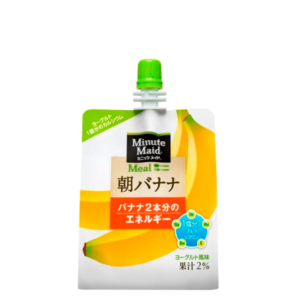 ミニッツメイド朝バナナ180gパウチ入数24本1ケース|果汁朝バナナコカ・コーラコカコーラcocacolaこかこーら朝食フルーツ栄養ゼリー飲料ゼリー飲料マルトデキストリン砂糖バナナ果汁脱脂粉乳発酵乳寒天乳酸Ca大豆由来ナイアシン葉酸V.B12