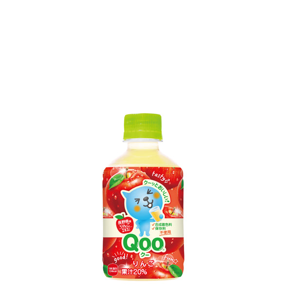 ミニッツメイドQooりんご280mlPET入数24本1ケース|果汁コカ・コーラコカコーラcocacolaこかこーら保存料不使用合成着色料不使用国産果実エキス果実健康成分りんごりんご酸りんご果糖ぶどう糖液糖りんごエキス香料酸味料280