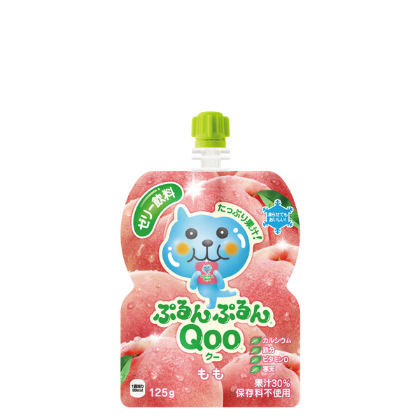 ミニッツメイドぷるんぷるんQooもも125gパウチ入数6本1ケース|果汁ミニッツメイドぷるんぷるんQooコカ・コーラコカコーラcocacolaこかこーら保存料不使用おいしいカルシウムビタミンD鉄分砂糖寒天増粘多糖類ビタミンCピロリン酸鉄ビタミンD