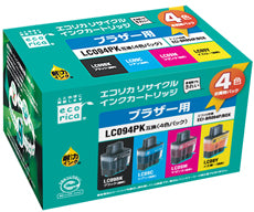 エコリカ!インクカートリッジbrotherブラザー【ECI-BR094P/BOX】【LC094PK】【4色パック(ブラック/シアン/マゼンタ/イエロー)】