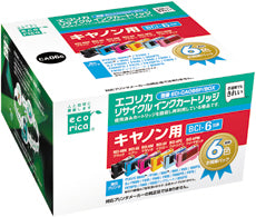 エコリカ!インクカートリッジキヤノン【ECI-CA066P/BOX】対応純正品【BCI-6/6MP】カラー【6色パック（B/C/M/Y/PC/PM）】
