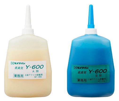 CEMEDINEセメダインメタルロックY600600gセットプラボトル2液常温硬化無溶剤アクリル接着剤構造強度高せん断高はく離アクリル樹脂金属フェライトネームプレート接着道路標識組立