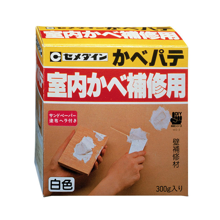 CEMEDINEセメダインかべパテ300g水性パテ壁紙貼り下地調整釘穴ふし穴補修水性パテ安心かべ下地調整節穴割れ補修