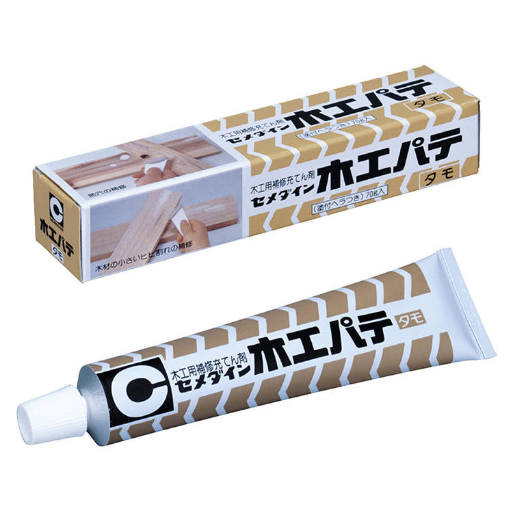 CEMEDINEセメダイン木工パテタモ70g木部補修用パテ釘穴節穴あてキズ柱割れ充てん補修木材下地調整溶剤フローリングウッドデッキキズ補修