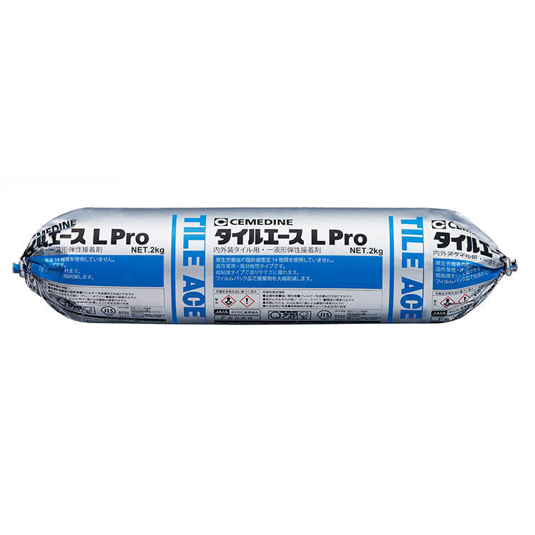 CEMEDINEセメダインタイルエースLProグレーMP2kgフィルムパック内外装タイル用接着剤低粘度高弾耐水変成シリコーン樹脂系弾性接着剤軽量タイルモザイクタイル接着