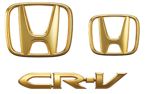 CR-V!ホンダ純正ゴールドエンブレム（フロント／リアＨマーク＋車名ロゴセット）