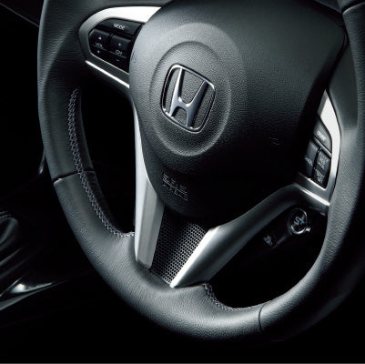 HONDAホンダCR-Zホンダ純正ステアリングホイール（本革巻／ブラック×シルバーステッチ）【対応年式2014.4～次モデル】【desirdevivre】