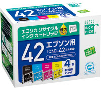 エコリカ!インクカートリッジEPSONエプソン互換製品!エコリカ型番【ECI-E424P/BOX】対応純正品【IC4CL42】カラー【4色パック】