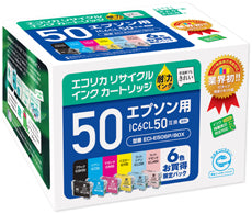 エコリカ!インクカートリッジEPSONエプソン【ECI-E506P/BOX】対応純正品【IC6CL50】カラー【6色パック（B/C/M/Y/LC/LM）】