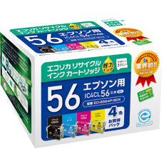 エコリカ!インクカートリッジEPSONエプソン【ECI-E564P/BOX】対応純正品【IC4CL56】カラー【4色パック（B/C/M/Y）】